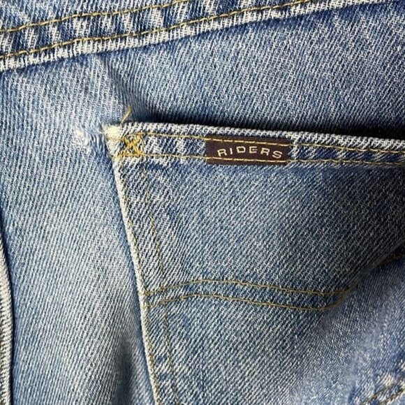 Vintage Riders High Rise Mom Jeans Light Blue Worn In Cotton Straight Leg 90s - Picture 14 of 14
